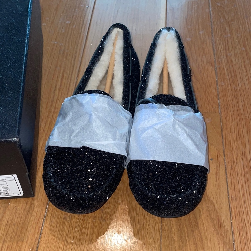Australia Luxe Collective Black Space Dust Moccasins 7 NIB $185 - Picture 3 of 7